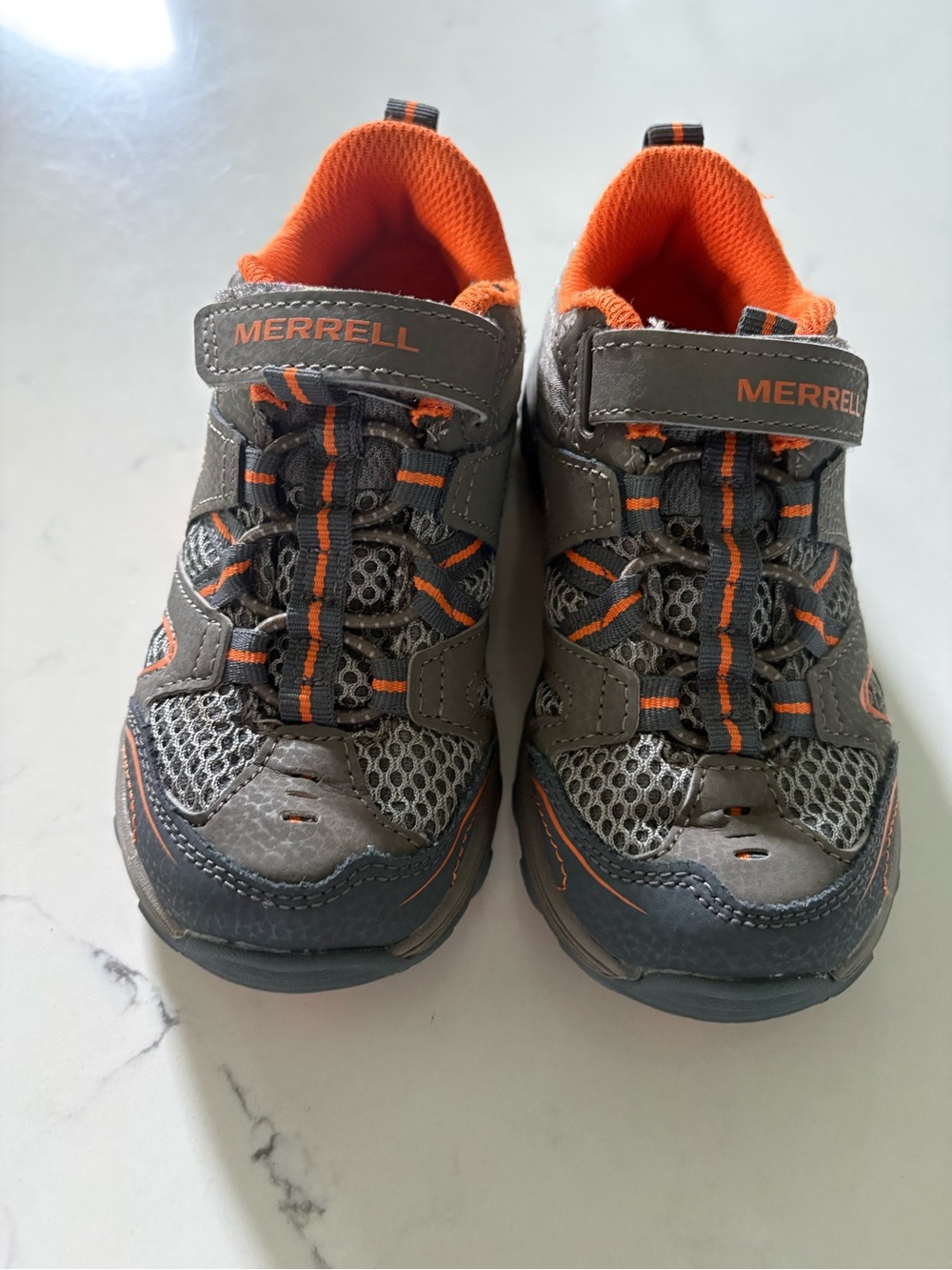 Merrell Kids Gray and Orange Slip-On Athletic Sneakers